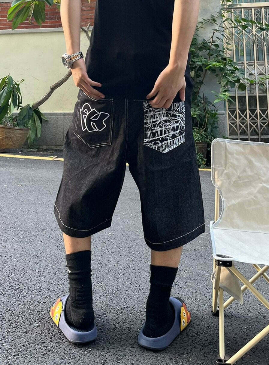 Y2K Aesthetic Cargo Skirt with Contrast Stitching - Coquette Grunge Fashion