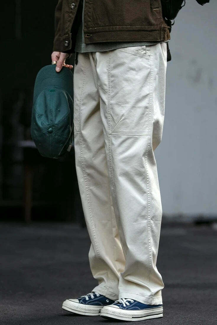 Y2K Aesthetic Cargo Skirt with Coquette Style and Grunge Vibes - Straight Leg Belted Workwear Pants