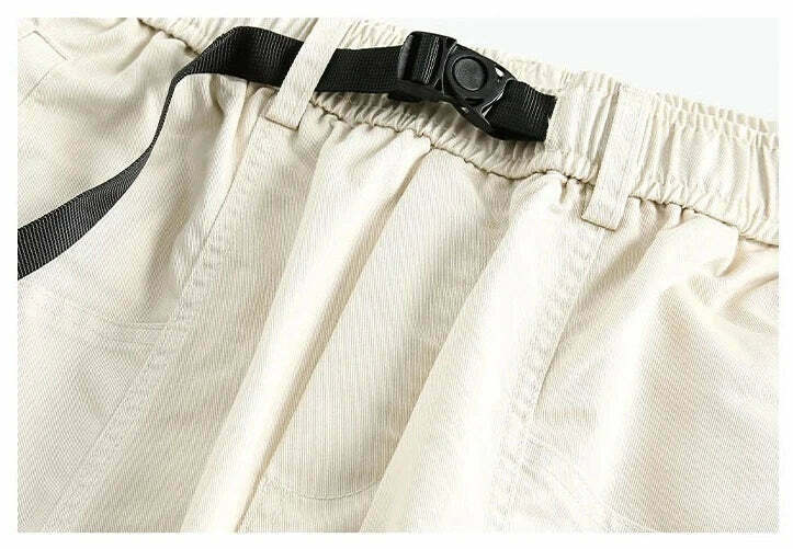 Y2K Aesthetic Cargo Skirt with Coquette Style and Grunge Vibes - Straight Leg Belted Workwear Pants