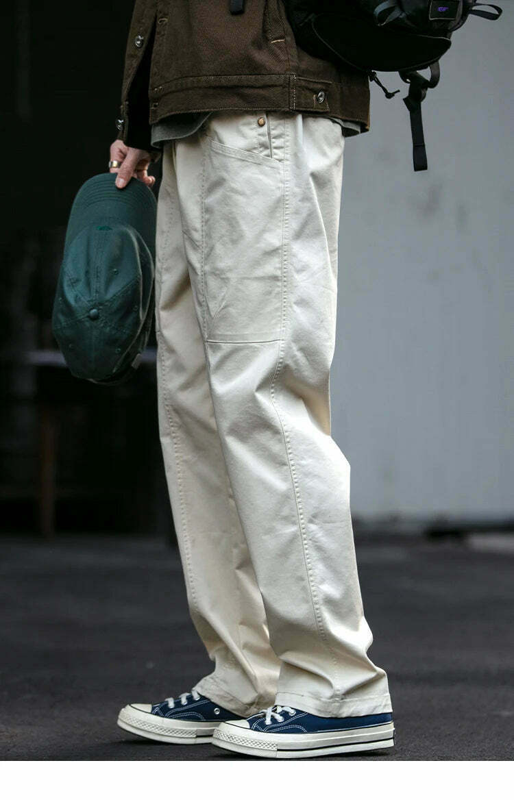 Y2K Aesthetic Cargo Skirt with Coquette Style and Grunge Vibes - Straight Leg Belted Workwear Pants
