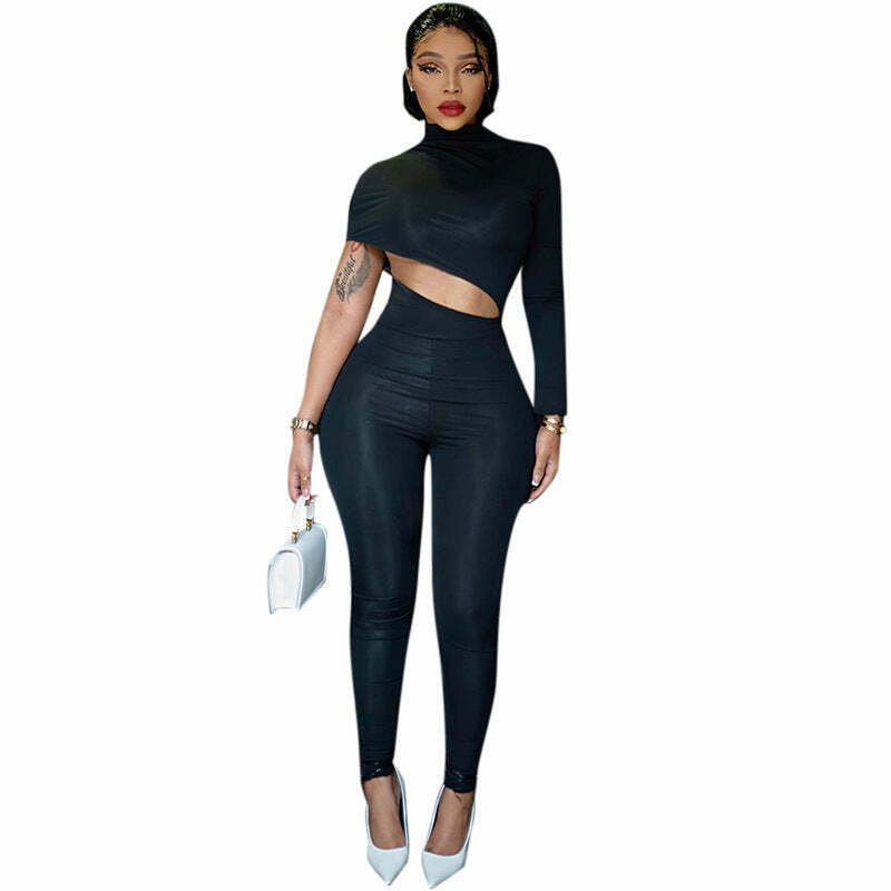 Y2K Aesthetic Cargo Skirt with Coquette Style and Irregular Navel-Baring Jumpsuit