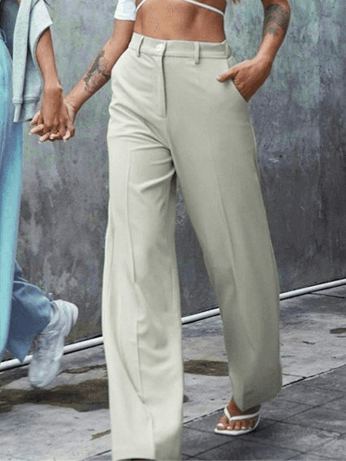 Y2K Aesthetic Cargo Skirt with Draped Straight Leg Tailored Pants