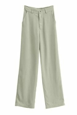 Y2K Aesthetic Cargo Skirt with Draped Straight Leg Tailored Pants