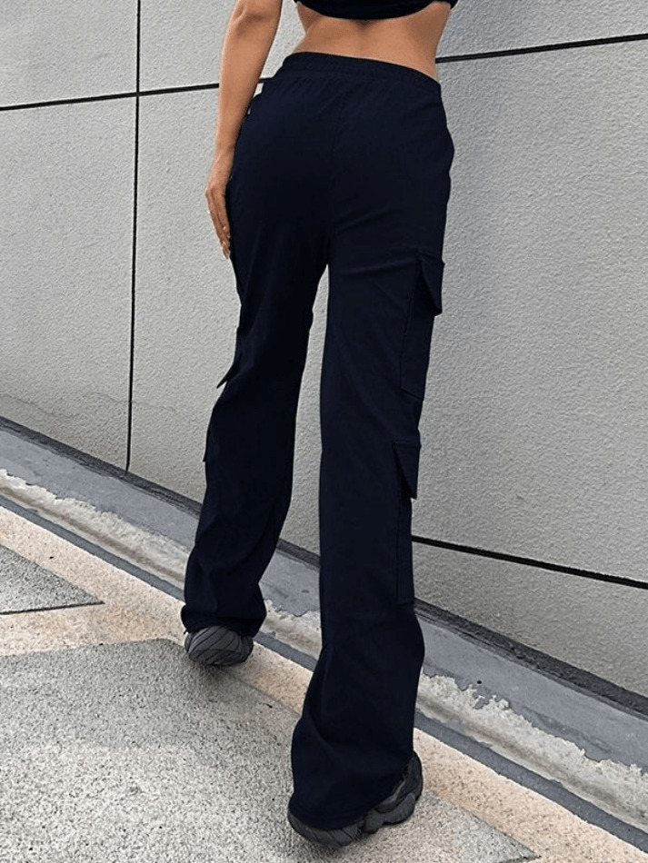 Y2K Aesthetic Cargo Skirt with Drawstring Pockets for Women's Fashion