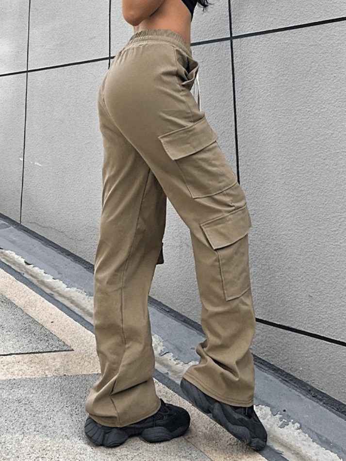 Y2K Aesthetic Cargo Skirt with Drawstring Pockets for Women's Fashion