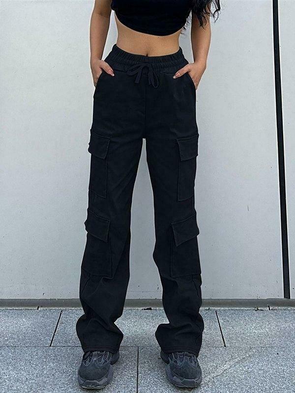 Y2K Aesthetic Cargo Skirt with Drawstring Pockets for Women's Fashion