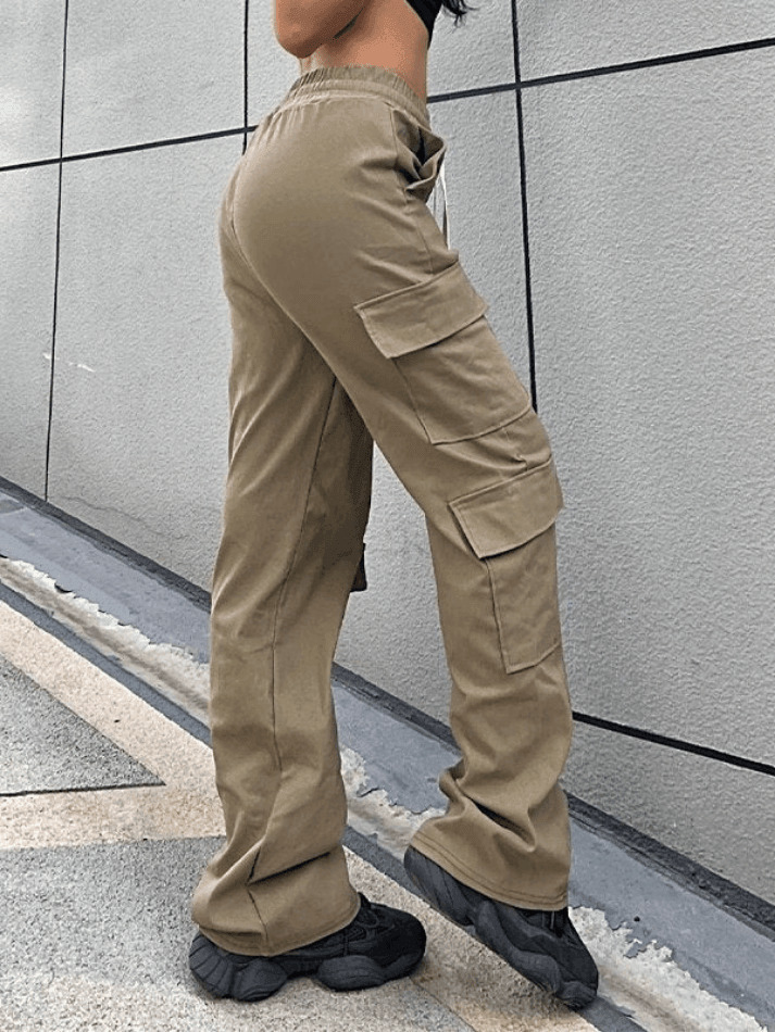 Y2K Aesthetic Cargo Skirt with Drawstring Pockets for Women's Fashion