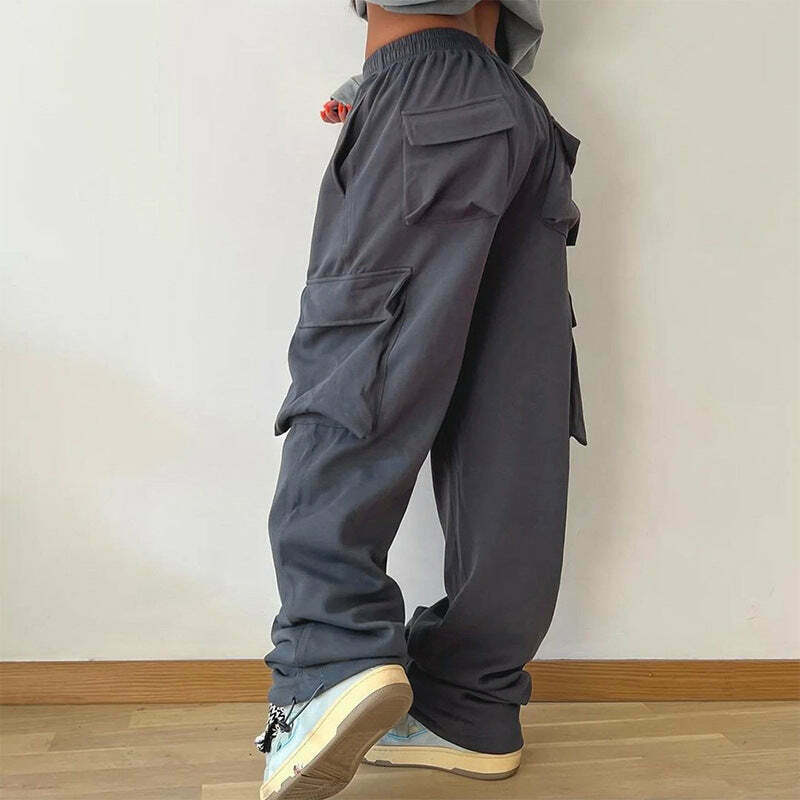 Y2K Aesthetic Cargo Skirt with Elastic Waist Straps and Drawstring - Coquette Grunge Fashion