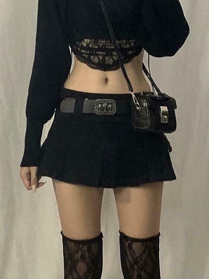 Y2K Aesthetic Cargo Skirt with Inset Shorts for Women - Grunge Style Coquette Fashion