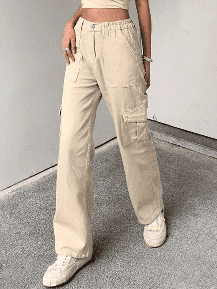 Y2K Aesthetic Cargo Skirt with Pocket Detail for Women - Coquette Grunge Style