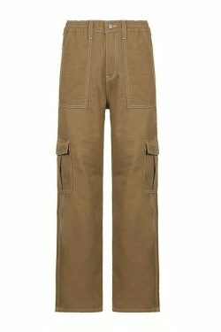 Y2K Aesthetic Cargo Skirt with Pocket Detail for Women - Coquette Grunge Style