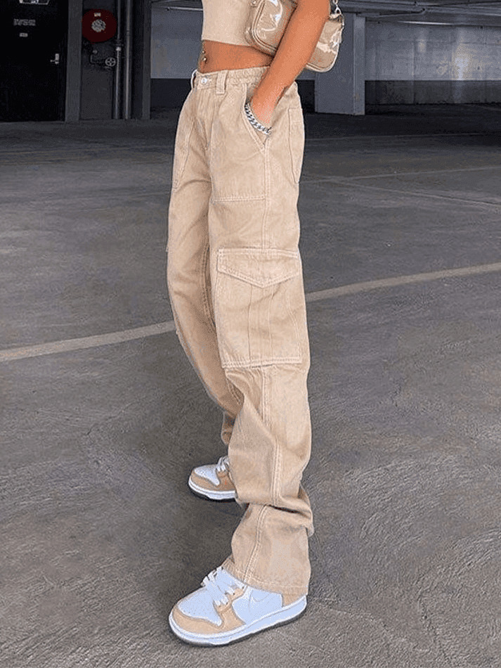 Y2K Aesthetic Cargo Skirt with Pocket Detail for Women - Coquette Grunge Style