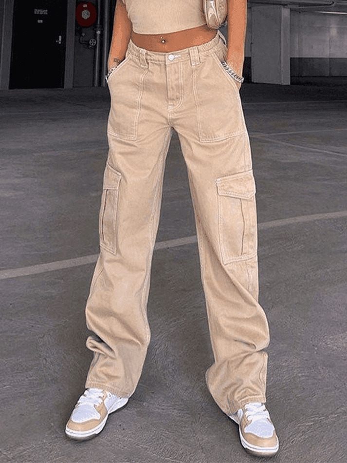 Y2K Aesthetic Cargo Skirt with Pocket Detail for Women - Coquette Grunge Style
