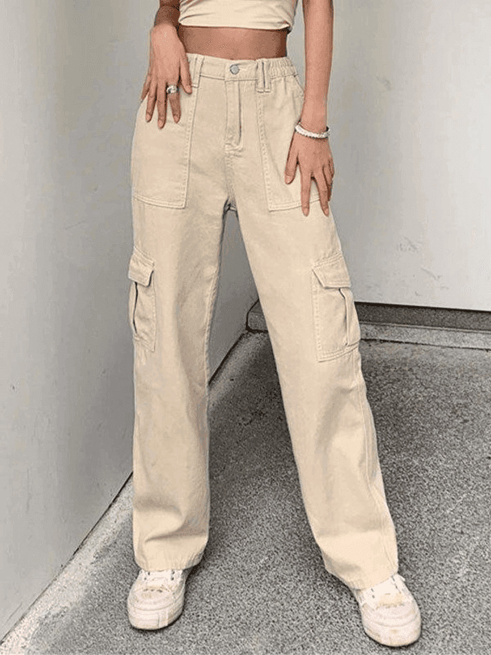 Y2K Aesthetic Cargo Skirt with Pocket Detail for Women - Coquette Grunge Style