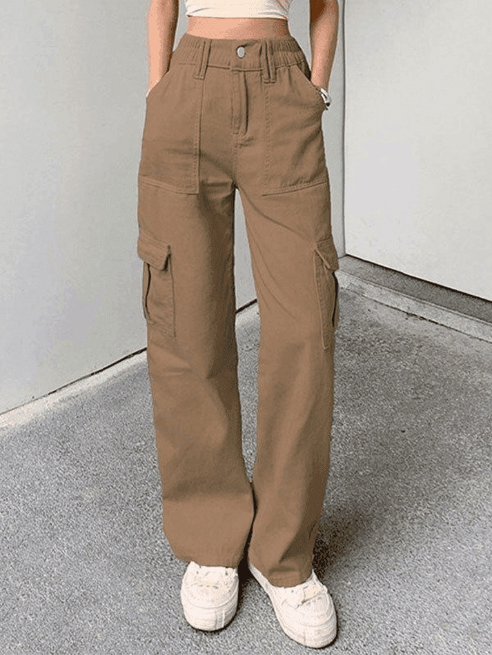 Y2K Aesthetic Cargo Skirt with Pocket Detail for Women - Coquette Grunge Style