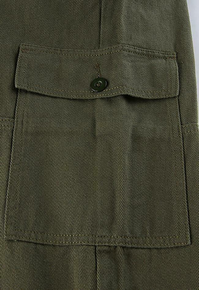 Y2K Aesthetic Cargo Skirt with Pocket Patches - Coquette Grunge Style for Women