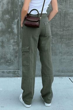 Y2K Aesthetic Cargo Skirt with Pocket Patches - Coquette Grunge Style for Women