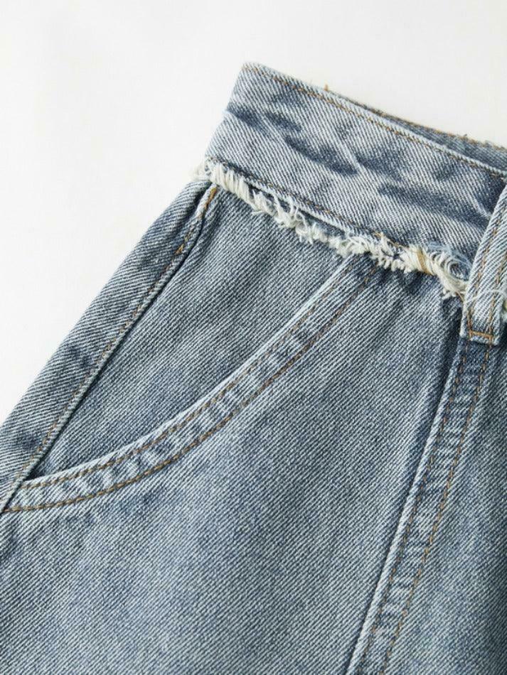 Y2K Aesthetic Cargo Skirt with Raw Edge Patchwork Detail - Coquette Fashion for Women