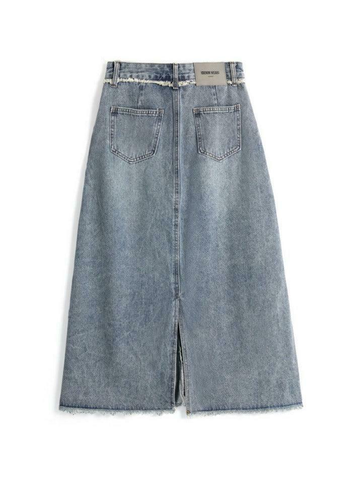 Y2K Aesthetic Cargo Skirt with Raw Edge Patchwork Detail - Coquette Fashion for Women