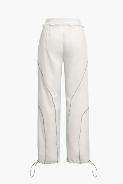 Y2K Aesthetic Cargo Skirt with Stitching Detail - Coquette Fashion for Women