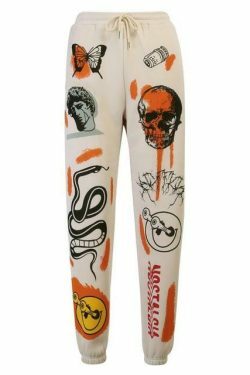 Y2K Aesthetic Cartoon Printed Trousers for Women - Coquette & Grunge Style Cargo Skirt Outfit