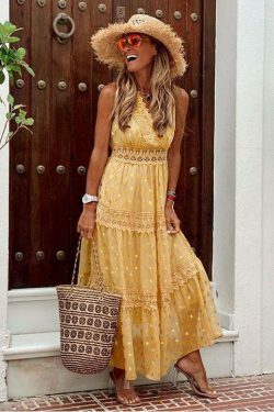 Y2K Aesthetic Chiffon Spliced Midi Dress for Women - Coquette Style Summer Outfit