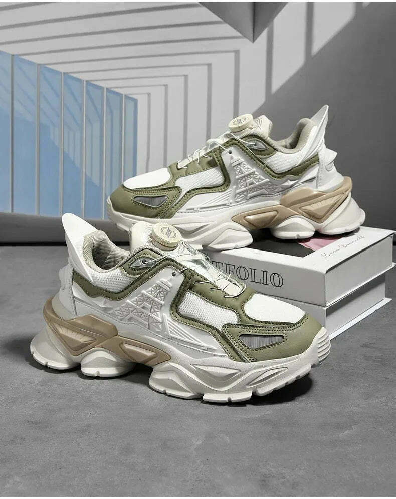 Y2K Aesthetic Chunky Sole Sneakers - Coquette, Grunge, Pastel Goth