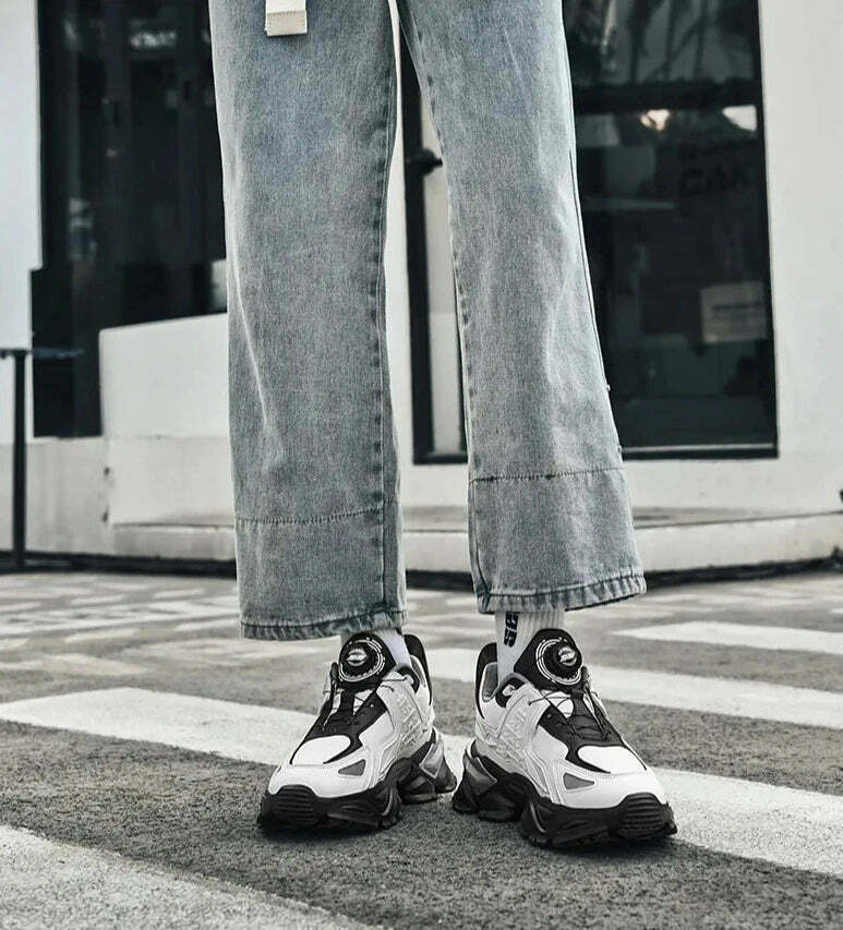 Y2K Aesthetic Chunky Sole Sneakers - Coquette, Grunge, Pastel Goth