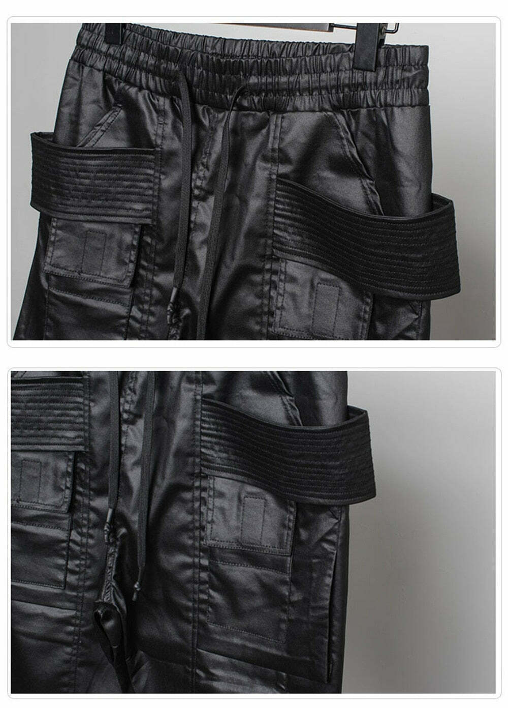 Y2K Aesthetic Coated Cargo Skirt for Women - Grunge Style Fashion with a Coquette Twist