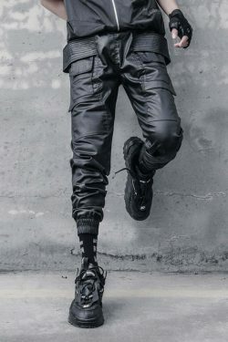 Y2K Aesthetic Coated Cargo Skirt for Women - Grunge Style Fashion with a Coquette Twist