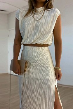 Y2K Aesthetic Collar Shirt & Mid-Length Skirt Set - Coquette Grunge Fashion Two-Piece Suit