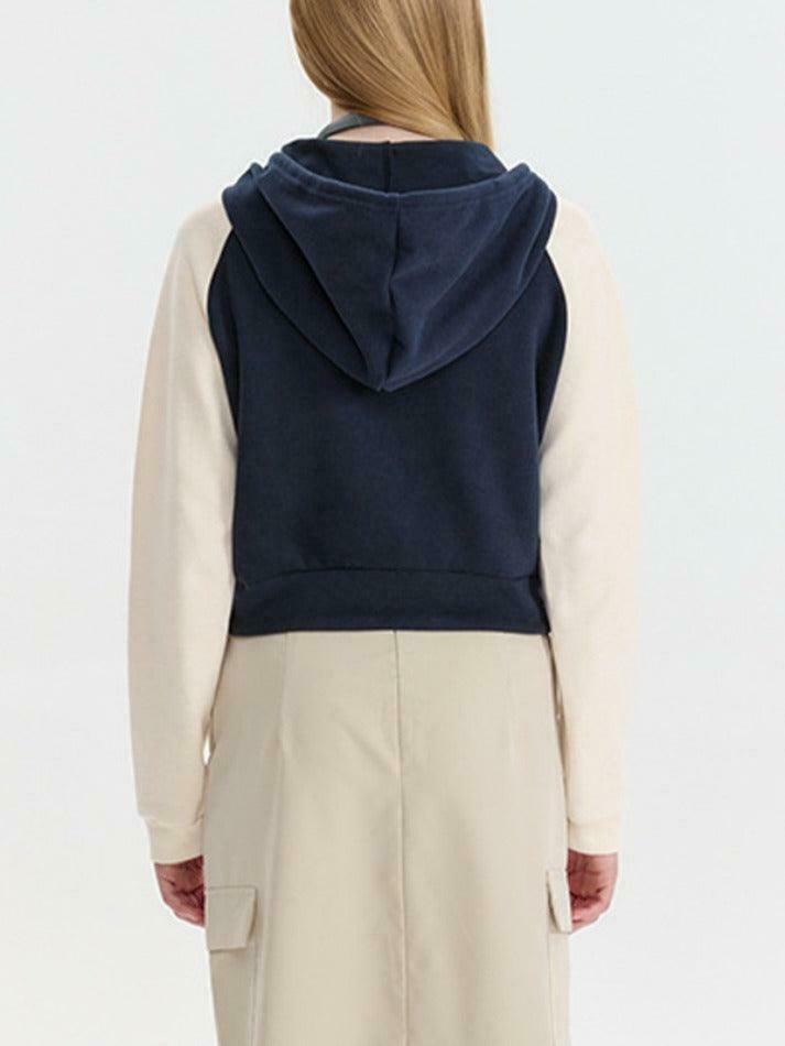 Y2K Aesthetic Color Block Embroidered Oversized Hoodie
