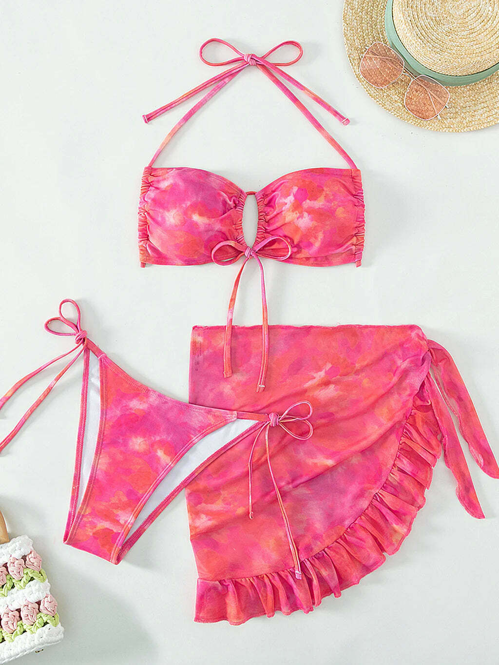 Y2K Aesthetic Coquette Bikini Set - Retro Grunge Style Two-Piece Swimwear