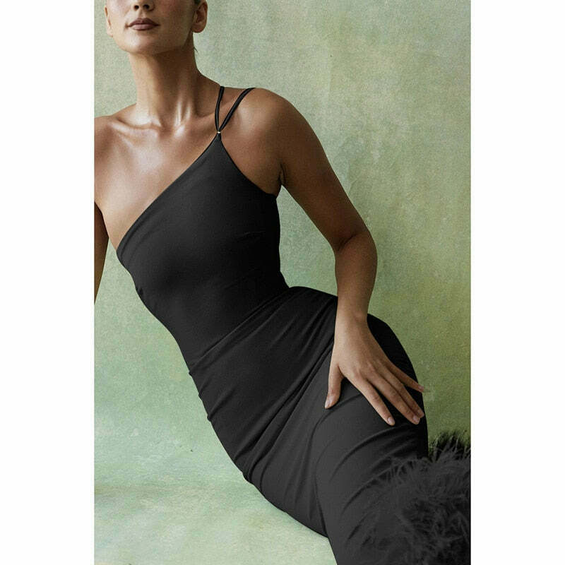 Y2K Aesthetic Coquette Dress with Feather Detail - Grunge Style Women's Fashion