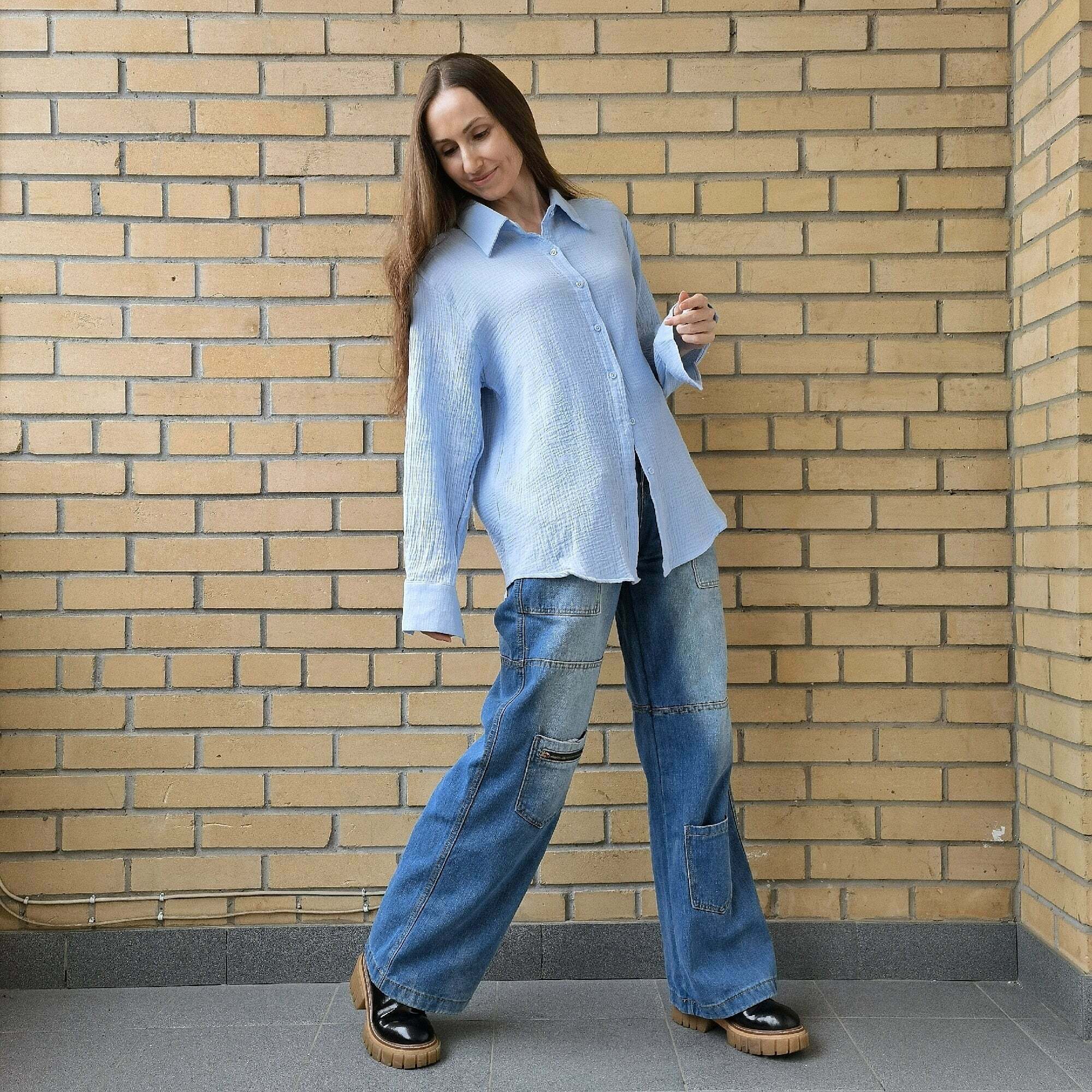 Y2K Aesthetic Coquette Loose Shirt - Grunge Style Cargo Skirt & Pastel Goth Fashion