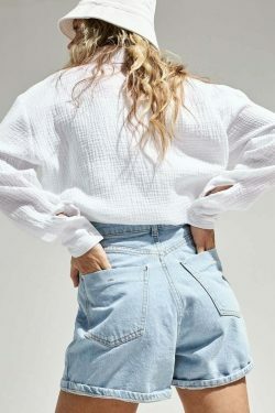 Y2K Aesthetic Coquette Loose Shirt - Grunge Style Cargo Skirt & Pastel Goth Fashion
