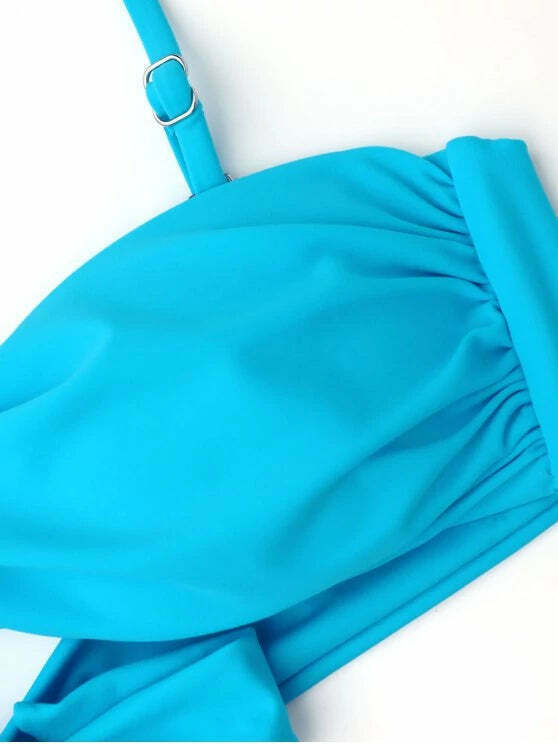 Y2K Aesthetic Coquette Style Bandage Bikini - Trendy Two-Tone Fashion for Women