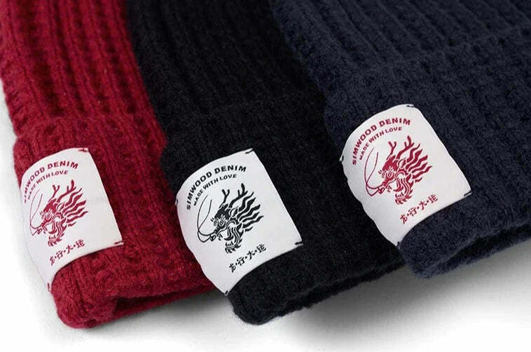 Y2K Aesthetic Coquette Style Beanie Hat for Women - Grunge, Pastel Goth, and Old Money Fashion