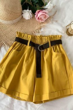 Y2K Aesthetic Coquette Style Cargo Skirt - Grunge Fashion Women's Elegant Cotton Shorts