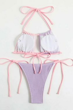 Y2K Aesthetic Coquette Style Cargo Skirt - Sexy Pink Purple Swimwear