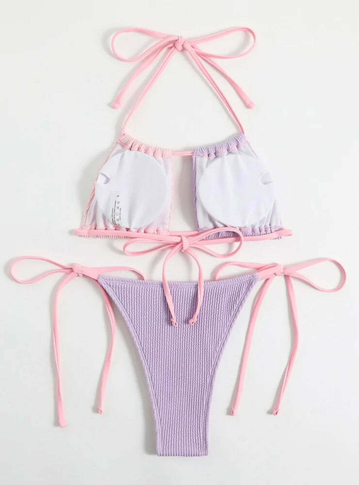Y2K Aesthetic Coquette Style Cargo Skirt - Sexy Pink Purple Swimwear