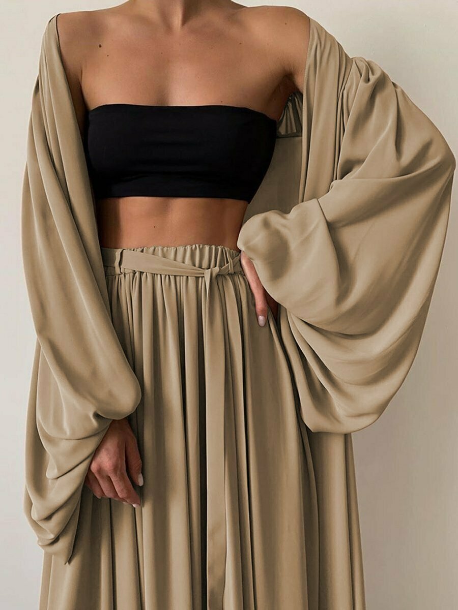 Y2K Aesthetic Coquette Style Cargo Skirt Set with Sexy 3-Piece Loose Suit