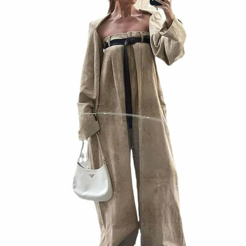 Y2K Aesthetic Coquette Style Cargo Skirt Set with Wide-Leg Jumpsuit