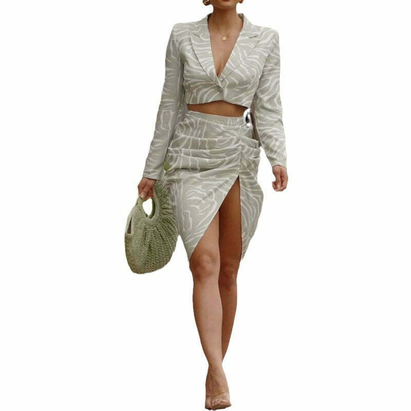 Y2K Aesthetic Coquette Style Cargo Skirt Suit with Grunge Vibes and Cute Tops