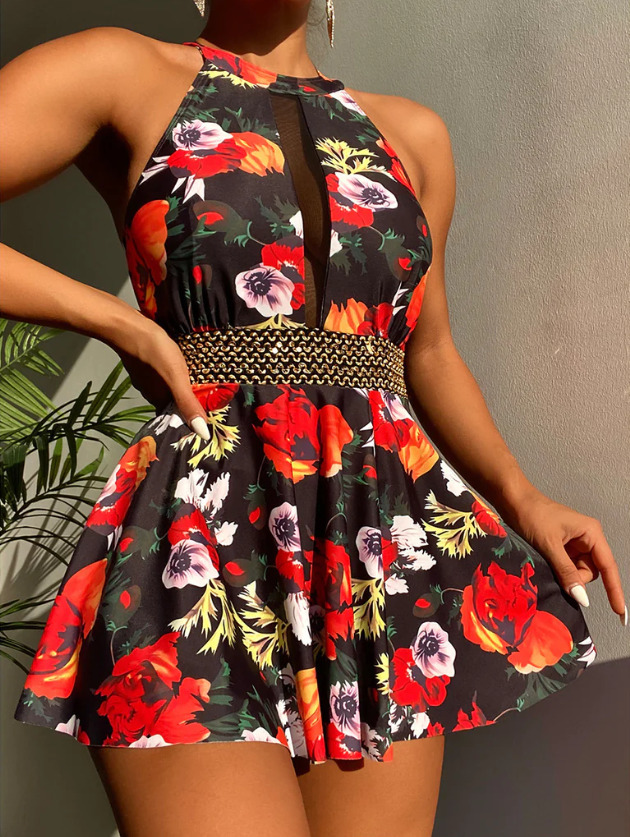 Y2K Aesthetic Coquette Style Cargo Skirt Swimsuit - Vintage-inspired Fashion for Women