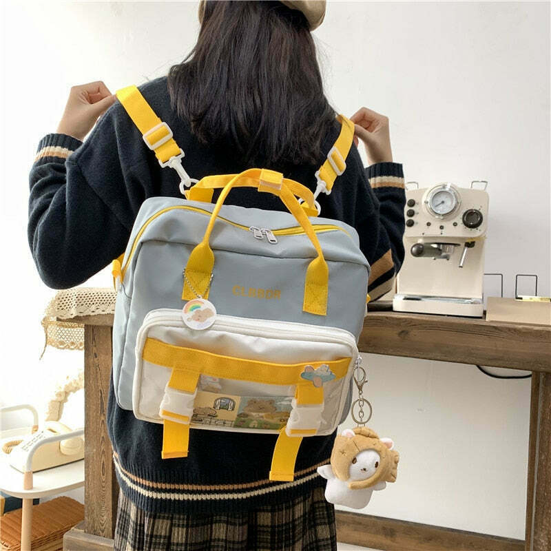 Y2K Aesthetic Coquette Style Cute Bear Backpack with Multi Pockets
