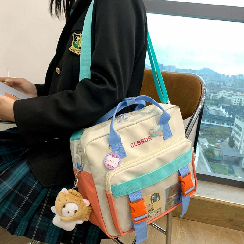 Y2K Aesthetic Coquette Style Cute Bear Backpack with Multi Pockets