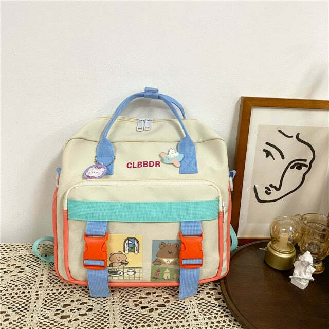 Y2K Aesthetic Coquette Style Cute Bear Backpack with Multi Pockets