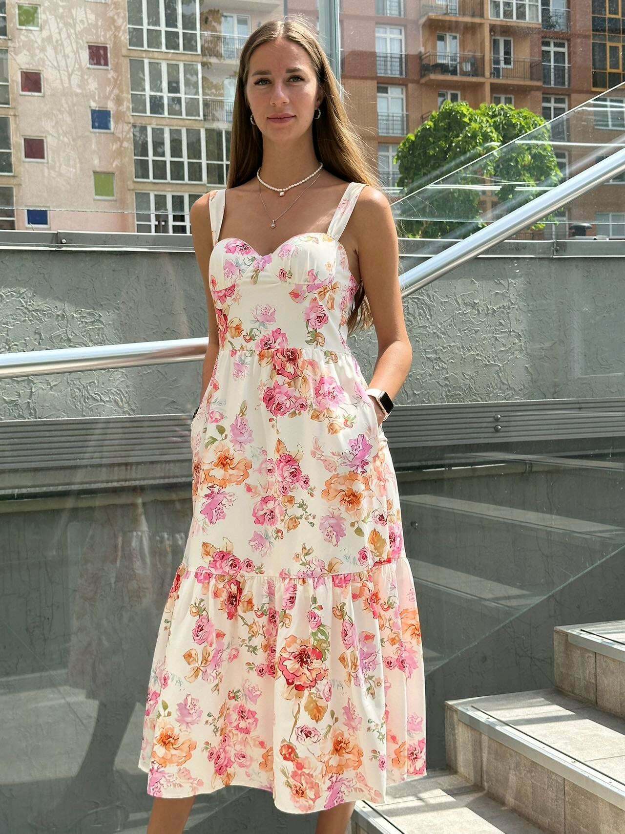 Y2K Aesthetic Coquette Style Floral Midi Dress for Women - Vintage Inspired Fashion