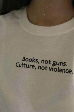 Y2K Aesthetic Coquette Style Grunge Fashion Hoodie - Books, Not Guns. Culture, Not Violence.